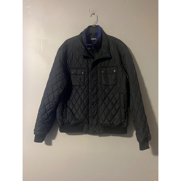 Chaps‎ Mens Large Diamond Cut Black Puffer Jacket - Picture 1 of 8